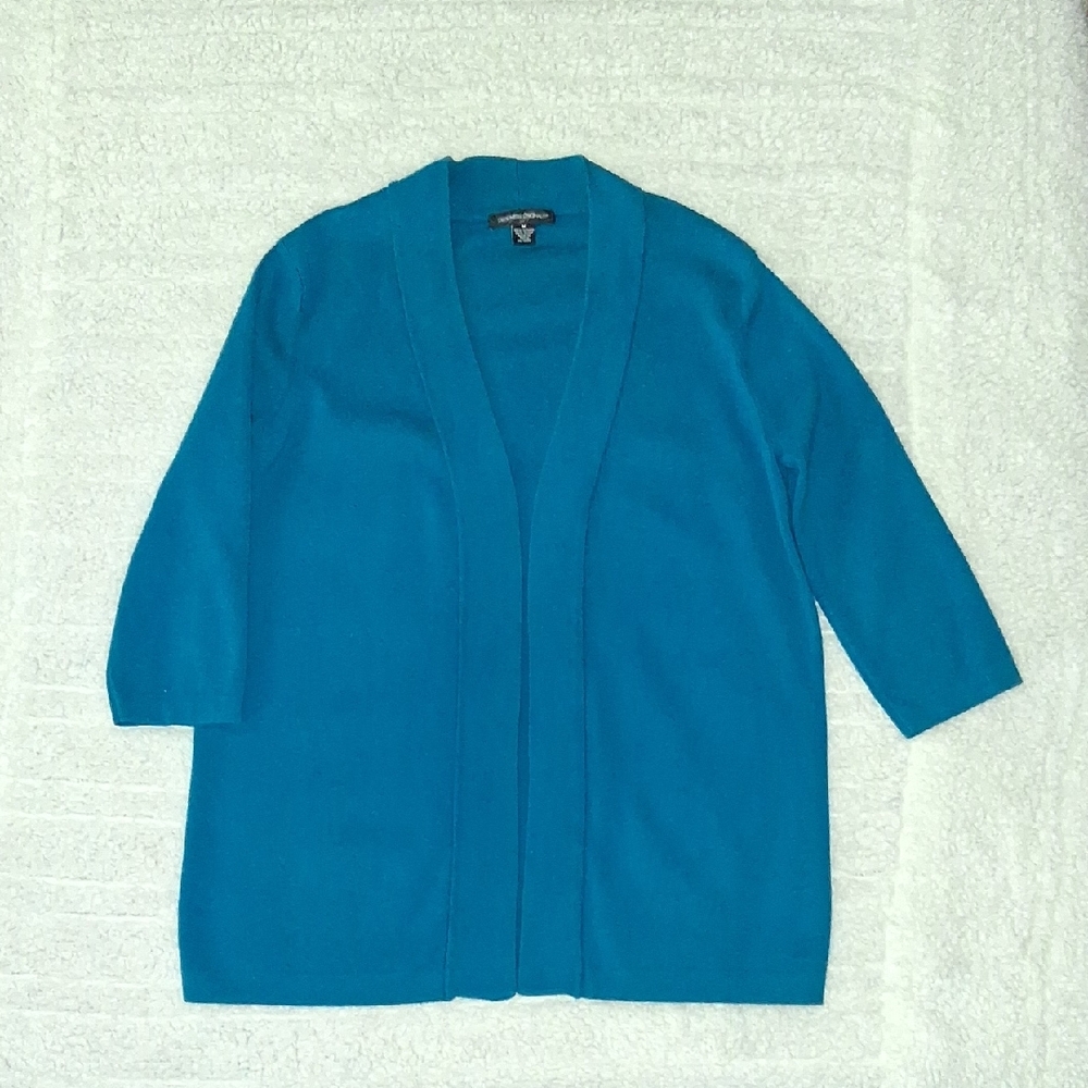 Designers Originals Teal Cardigan 3/4 Sleeves Sweater